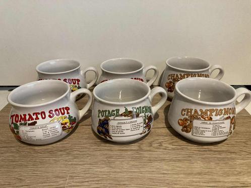6 grote vintage soepkommen, Antiek en Kunst, Curiosa en Brocante, Ophalen of Verzenden