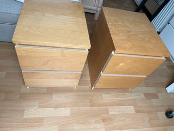 Lot de 2 commodes Malm IKEA, table de chevet