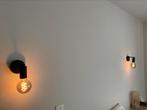 2 zwarte wandlampen, Maison & Meubles, Lampes | Appliques, Comme neuf, Enlèvement