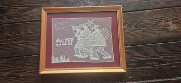 Ingelijste Lierse kant beschikbaar voor biedingen