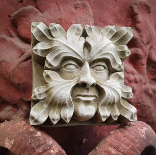 Betonnen tuinbeeld Greenman vierkant, Tuin en Terras, Tuinbeelden, Nieuw, Mensenbeeld, Beton, Ophalen of Verzenden