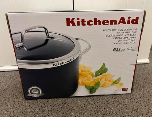 KitchenAid kookpot 22cm (5,2L) glazen deksel NIEUW, Huis en Inrichting, Keuken | Potten en Pannen, Nieuw, Aluminium, Inductieplaat