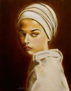 "Portret van een jong meisje" Schilderij, Antiek en Kunst, Verzenden