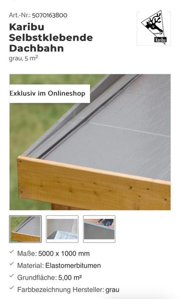 Karibu zelfklevende dakbedekking, Doe-het-zelf en Bouw, Ophalen, Nieuw