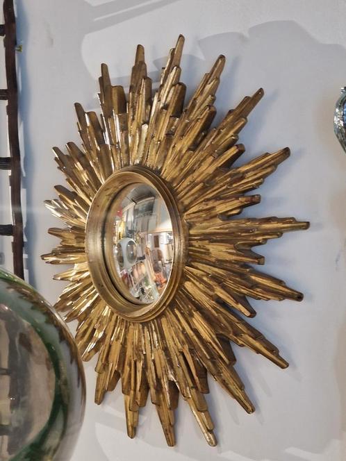 Grote Vintage Zonnespiegel  bolle spiegel , convex, Huis en Inrichting, Woonaccessoires | Spiegels, Zo goed als nieuw, Minder dan 50 cm