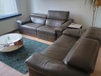 Natuzzi lederen salon met 2 elektrische relax, Huis en Inrichting, Ophalen, Gebruikt, Leer
