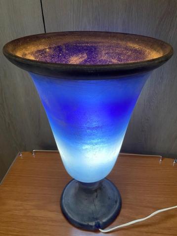 Staanlamp, blauw ruw mat glas, als nieuw beschikbaar voor biedingen