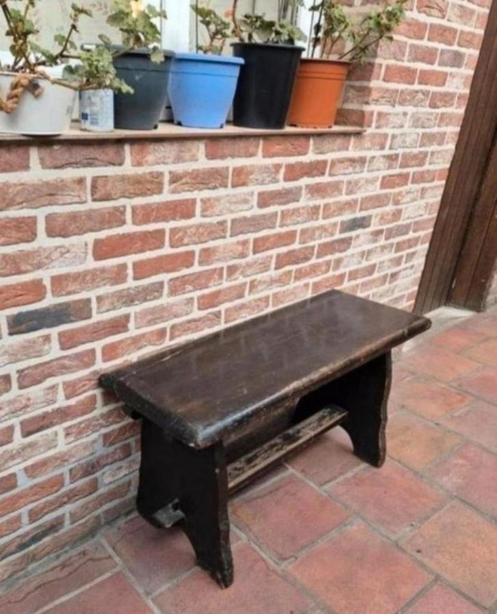 Vintage vol houten tuinbank/ zitbank, Tuin en Terras, Tuinbanken, Zo goed als nieuw, Ophalen