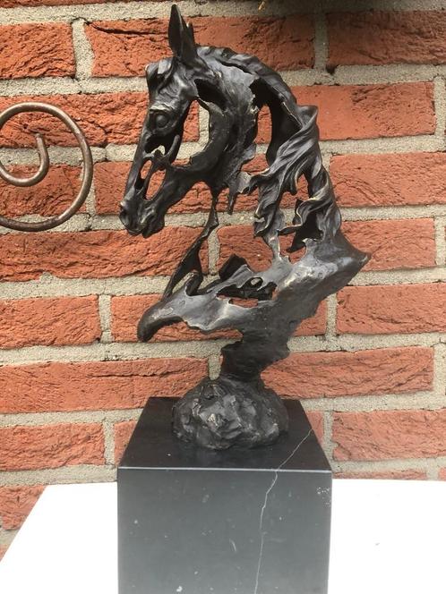 bronzen paard paarden hoofd buste beeld, Antiek en Kunst, Kunst | Beelden en Houtsnijwerken, Ophalen of Verzenden