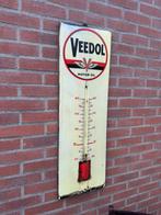 Veedol emaille reclame thermometer, Ophalen of Verzenden, Gebruikt, Reclamebord