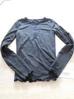 Neuf: T-shirt longues-manches noir avec col à boutons, Ophalen, Meisje, Nieuw, Shirt of Longsleeve
