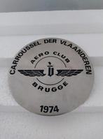 Plaquette Aero Club Brugge 1974 - Carroussel Vlaanderen, Verzamelen, Gebruikt, Ophalen of Verzenden, Aero Club