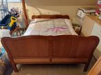 GRATIS Houten bed, matras 200cm x 140cm en bedplank., Huis en Inrichting, Slaapkamer | Bedden, Ophalen, Gebruikt, Bruin, 140 cm