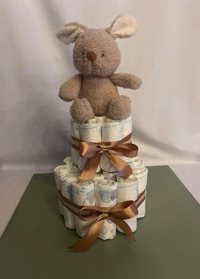 Kleine pampertaart Konijn Nattou, Kinderen en Baby's, Kraamcadeaus en Geboorteborden, Nieuw, Kraamcadeau, Ophalen