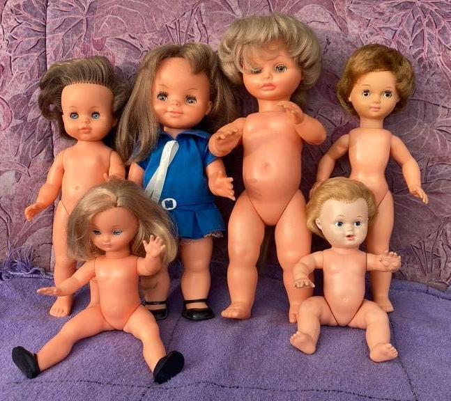 6 oude poppen “Bella”, Verzamelen, Poppen, Zo goed als nieuw, Ophalen