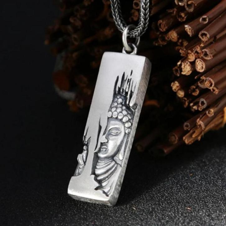 Boeddha hanger - 925 zilver, Bijoux, Sacs & Beauté, Pendentifs, Neuf, Argent, Argent, Croix ou Symbole, Envoi