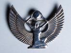 Oude broche, Egyptische stijl, in zilver, 4 tot 7 cm, Verzenden, Zo goed als nieuw, Zilver