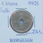 Noorwegen 1 krone 1951     (805), Ophalen of Verzenden, Overige landen, Losse munt