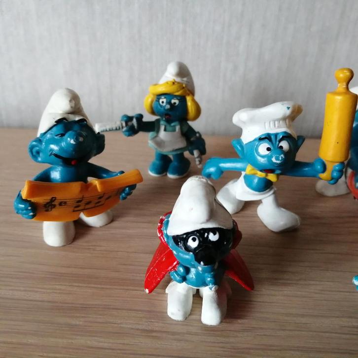 Vintage smurfen Peyo ( 7 stuks ), Verzamelen, Smurfen, Gebruikt, Smurfin, Ophalen of Verzenden