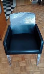 Fauteuil, Ophalen of Verzenden, Zo goed als nieuw, Zwart, Leer