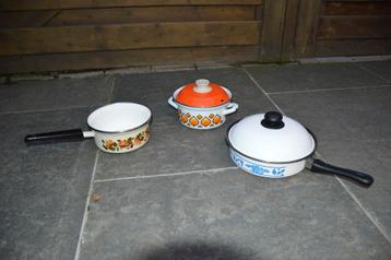 Retro pot en pannen, Huis en Inrichting, Keuken | Potten en Pannen, Overige materialen, Gebruikt, Overige typen, Ophalen of Verzenden