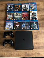 PS4 met harde schijf van 2TB en 12 games, Ophalen, Zo goed als nieuw, Met 2 controllers, Met harde schijf