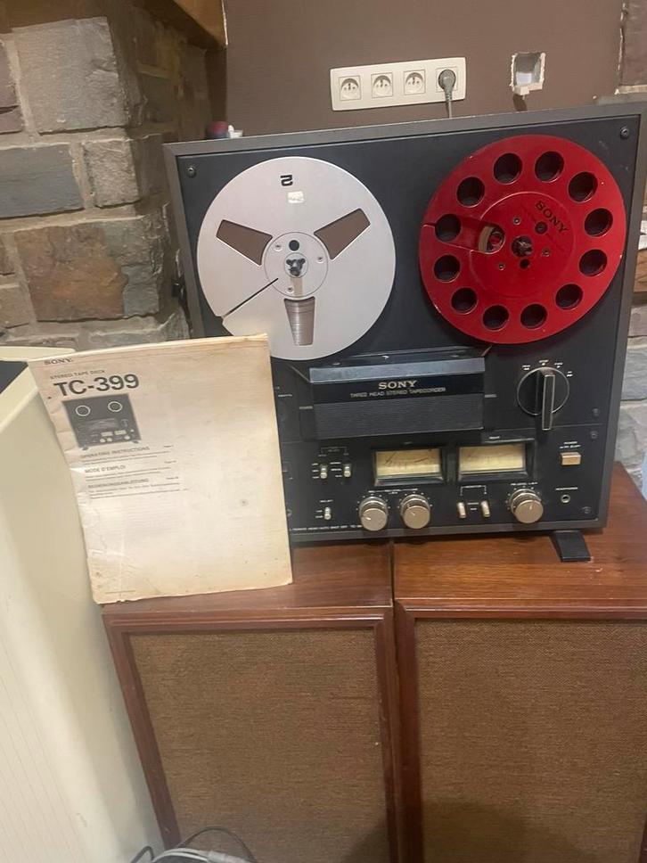 Magnétophone Sony TC 399, Audio, Tv en Foto, Bandrecorder, Bandrecorder, Met stofkap, Met banden, Ophalen