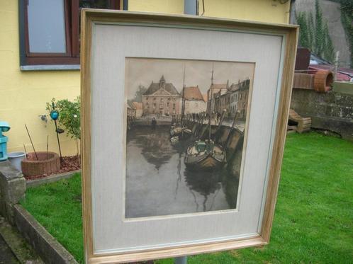 PRACHTIG STUK GESIGNEERD ROGER HEBBELINCK BRUXELLES ZIE FOTO, Antiek en Kunst, Kunst | Litho's en Zeefdrukken, Ophalen of Verzenden