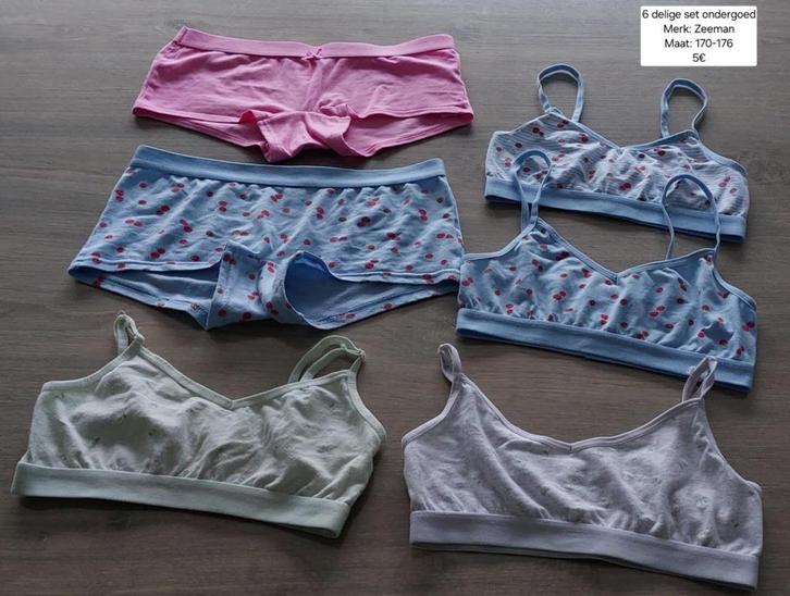 6 delige ondergoed set meisje: Zeeman maat 170-176 (NIEUW), Kinderen en Baby's, Kinderkleding | Maat 170, Nieuw, Meisje, Ophalen of Verzenden