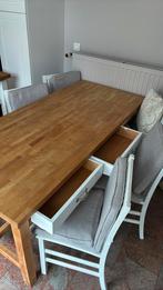 Tafel in olijfhout met of zonder stoelen, 150 à 200 cm, Cinq personnes ou plus, Carré, Enlèvement