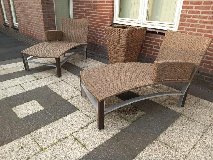 2 x OUTDOOR DAY BED luxe set van Les Jardins ook voor binnen, Huis en Inrichting, Zetels | Zetels, Zo goed als nieuw, Ophalen