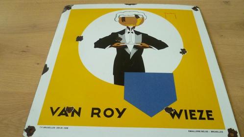Wieze Emaille Reclamebord  1958 afmetingen  40 cm x  40 cm, Verzamelen, Merken en Reclamevoorwerpen, Gebruikt, Reclamebord, Ophalen of Verzenden