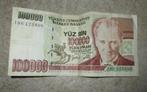 Oude Turkse 100.000 Lira biljet 1970 + 3 munten 1996/98/99, Postzegels en Munten, Setje, Ophalen of Verzenden, Overige landen
