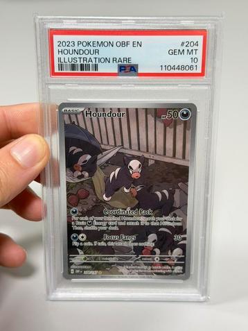2023 POKEMON OBF EN HOUNDOUR #204 ILLUSTRATION RARE - PSA 10 beschikbaar voor biedingen