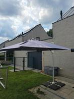 Zweefparasol wit/grijs met voet, Tuin en Terras, Ophalen, Gebruikt, Parasolvoet