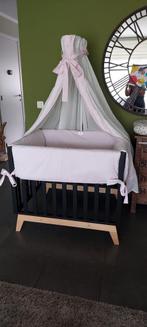 Pericles park opgebouwd als bed met hemel en draaimolentje, Kinderen en Baby's, Ophalen, Zo goed als nieuw, Rechthoekig, In hoogte verstelbaar