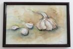 Belle peinture Nature morte Aquarelle à l'ail, signée., Enlèvement ou Envoi