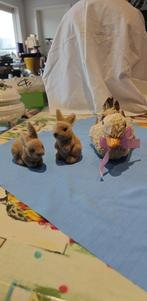 paasdecoratie 2 konijntjes en eend  vintage, Enlèvement ou Envoi, Neuf