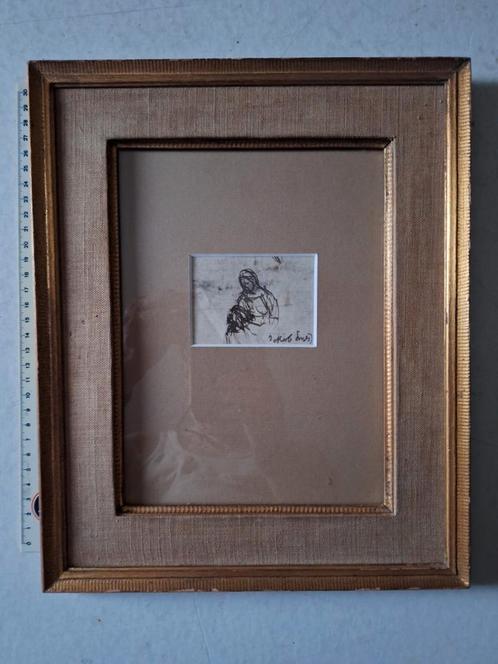 Gevoelige inkttekening Jakob Smits Moeder met kind?, Antiek en Kunst, Kunst | Tekeningen en Fotografie, Ophalen of Verzenden
