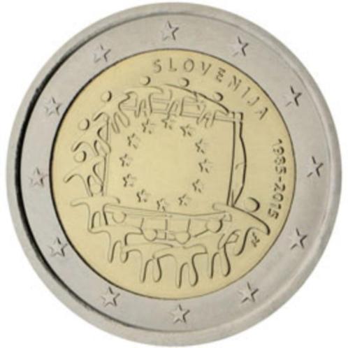 2 euros Slovénie 2015 - 30 ans du drapeau européen (UNC), Timbres & Monnaies, Monnaies | Europe | Monnaies euro, Monnaie en vrac