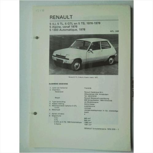 Renault 5 Vraagbaak losbladig 1976-1978 #2 Nederlands, Livres, Autos | Livres, Utilisé, Renault, Enlèvement ou Envoi