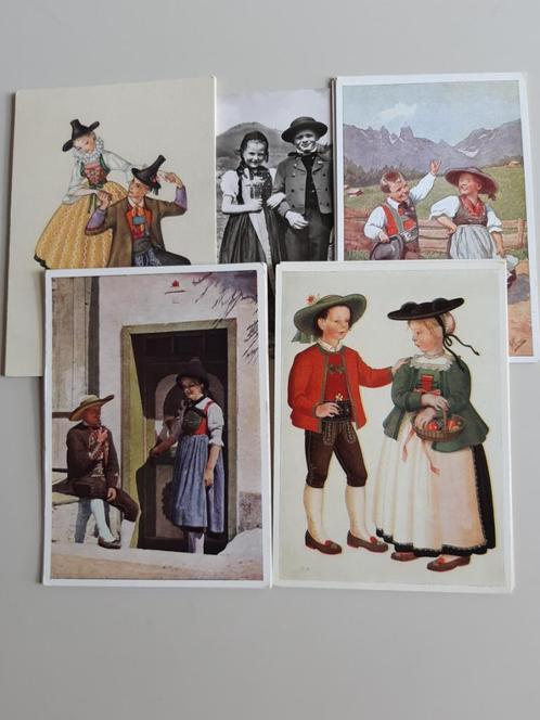 Cartes postales en costumes autrichiens., Collections, Cartes postales | Thème, Non affranchie, 1960 à 1980, Costume traditionnel