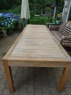 Teak tuintafel , merk Village, Tuin en Terras, Tuintafels, Ophalen, Gebruikt, Rechthoekig, Teakhout