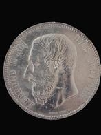 munt belgie Leopold 2 5 francs 1876, Ophalen, Zilver, Losse munt, Zilver