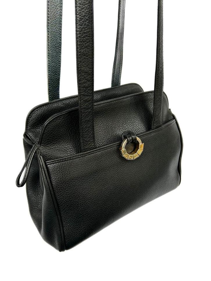Lancel schoudertas - zwart leer, Handtassen en Accessoires, Tassen | Schoudertassen, Zo goed als nieuw, Overige merken, Zwart