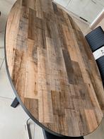 Table ovale manguier pied métal, Huis en Inrichting, Tafels | Eettafels, Ophalen, Zo goed als nieuw, Ovaal, Metaal
