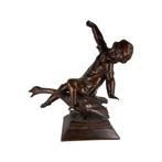 Sculpture en Bronze par Jean-Marie Pigalle : Enfant et Oie