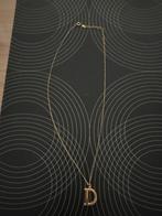 Houden 14k Ketting met Letter D, Bijoux, Sacs & Beauté, Colliers, Neuf, Avec pendentif, Or, Or
