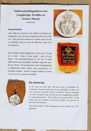Medaille Langdurige, Eerlijke en Trouwe dienst beschikbaar voor biedingen