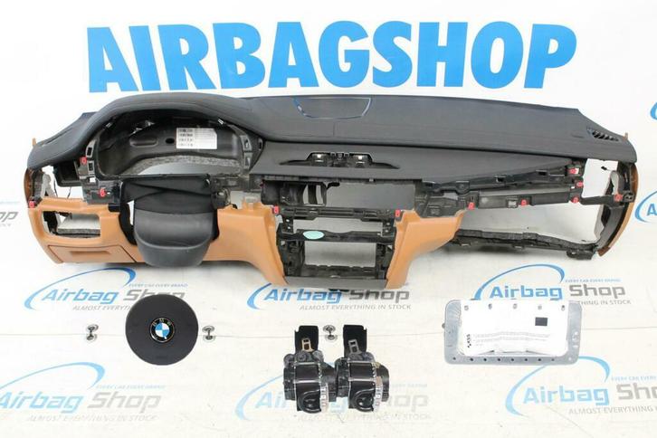 Airbag set Dashboard M zwart/cognac HUD stiksels BMW X5 F15, Auto-onderdelen, Dashboard en Schakelaars, Gebruikt, Ophalen of Verzenden